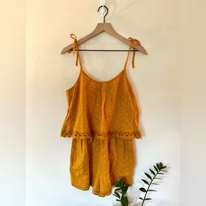 American Eagle/ Aerie Gauze Romper w/ Embroidery